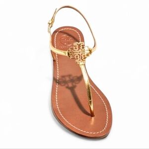 TORY BURCH Melinda Metallic Gold Sandal Size 8.5M
